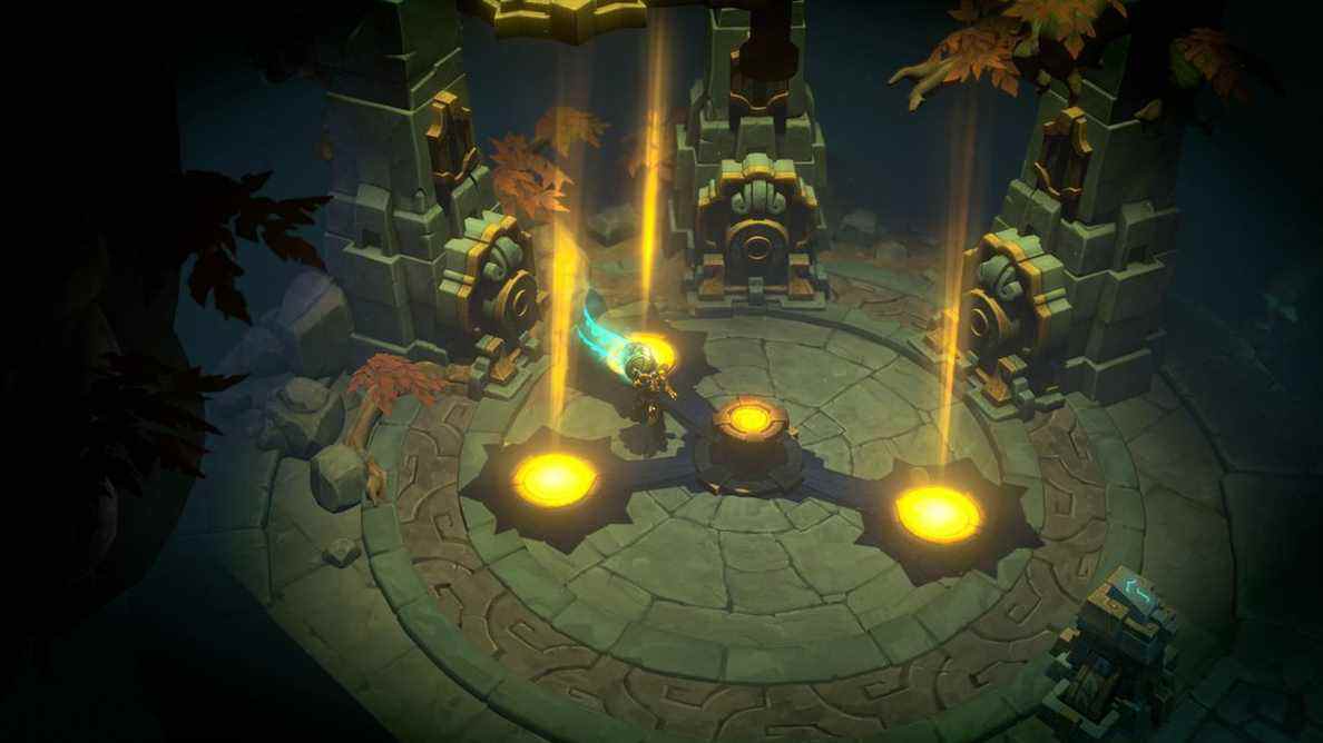 Ruined King: A League of Legends Story - Illaoi résout une énigme solaire cachée dans un vieux temple