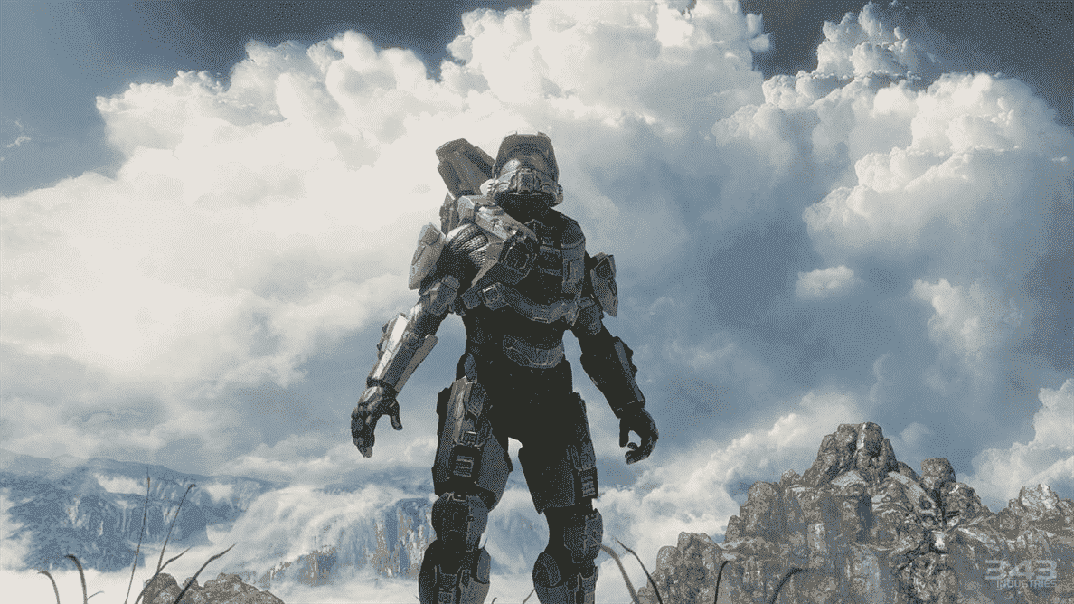 Master Chief regardant le ciel dans Halo 4