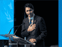 Le premier ministre Justin Trudeau prend la parole lors de la conférence ministérielle des Nations Unies sur le maintien de la paix de 2017 à Vancouver, en Colombie-Britannique, le 15 novembre 2017.