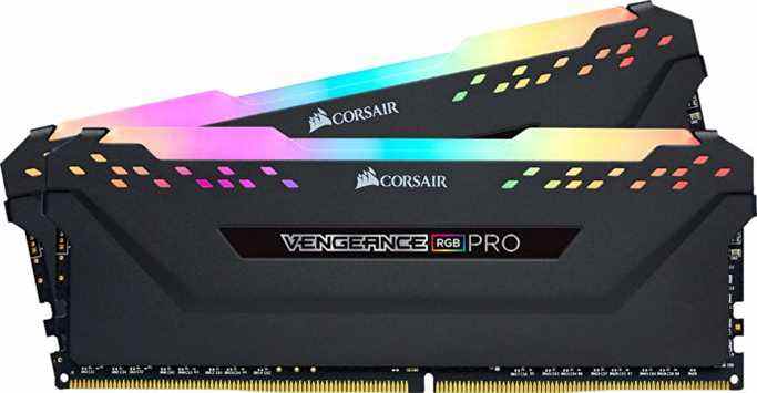 Deux bâtons de RAM Corsair Vengeance RGB Pro.