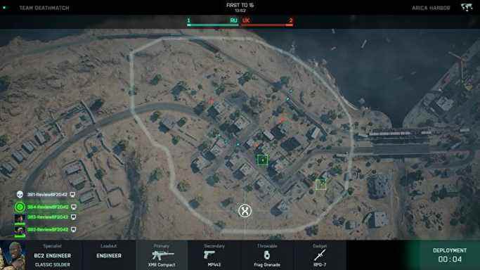 Une vue aérienne d'une carte de Battlefield Portal.