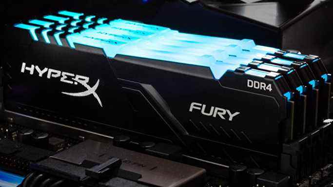 RAM HyperX Fury montée sur une carte mère