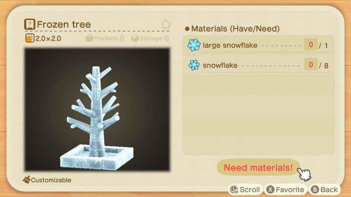 Une recette Animal Crossing pour un arbre congelé