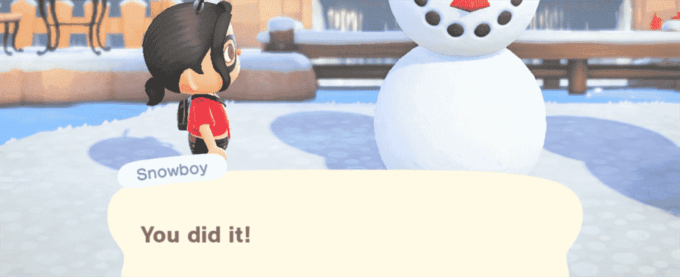 Animal Crossing: New Horizons parfait guide Snowboy et liste de recettes de bricolage