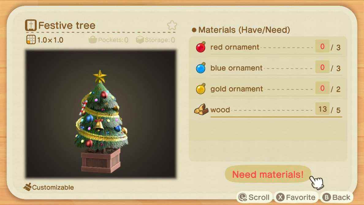 Une recette Animal Crossing pour un arbre festif