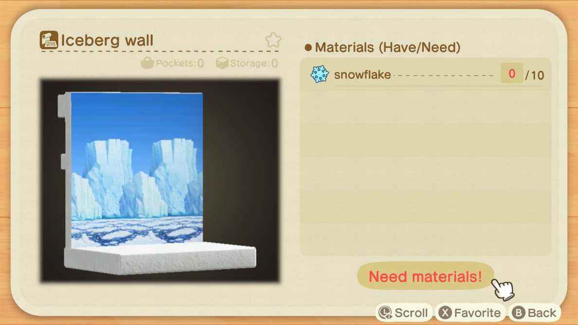 Une recette Animal Crossing pour un mur d'iceberg