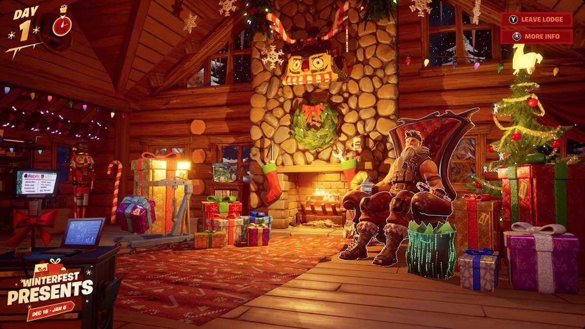 Quête Fornite Winterfest 2021: Réchauffez-vous à la bûche de Noël dans le Cosy Lodge
