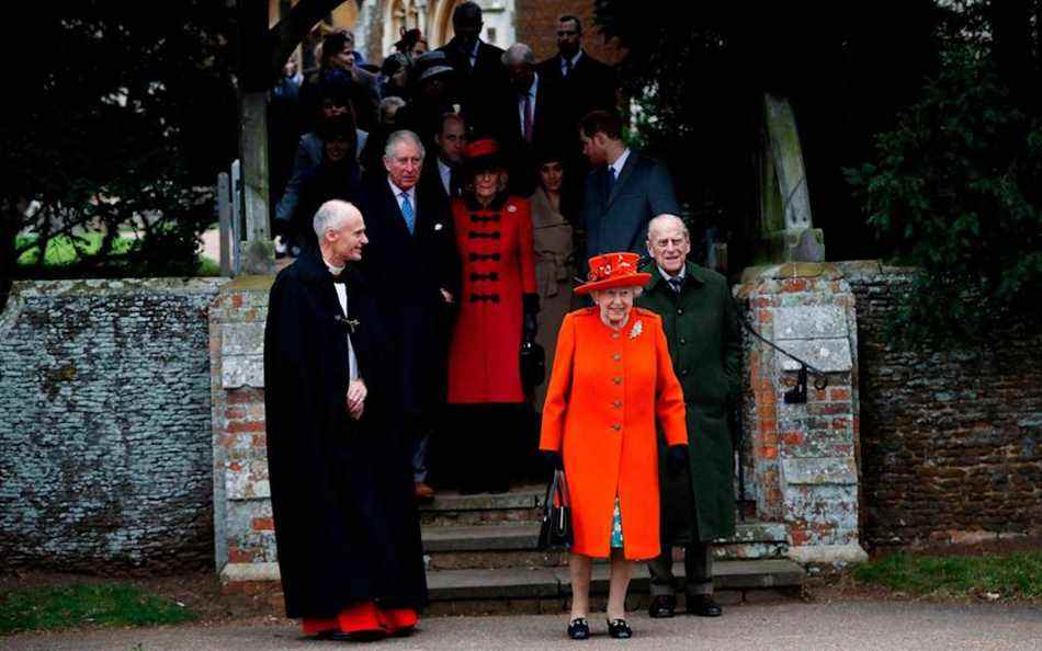 La reine a passé la plupart de ses Noëls à Sandringham, visitant l'église St Mary Magdalene avec la famille - Adrian Dennis/AFP/Getty Images