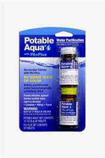 Comprimés de purification d'eau potable Aqua 100 avec PA+ Plus