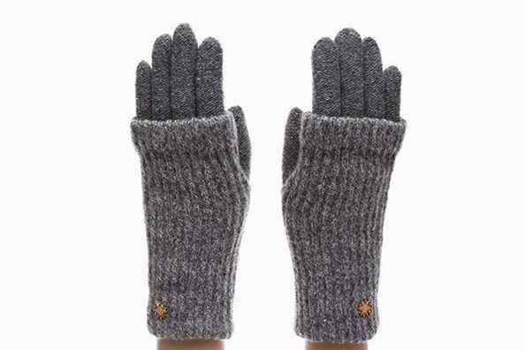 Gants chauds tricotés double couche en laine d'hiver MIRMARU