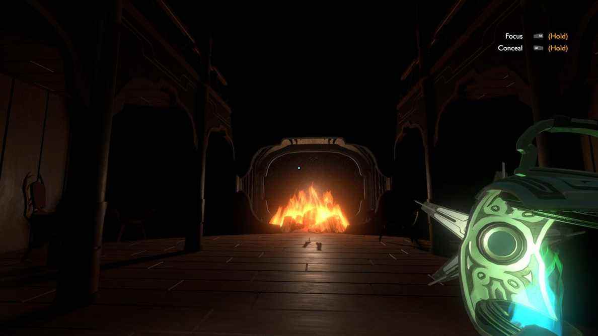 Une grande cheminée dans Outer Wilds: Echoes of the Eye