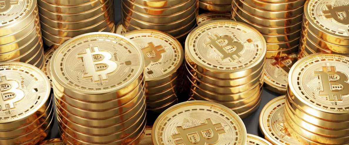 Beaucoup de Bitcoin Crypto monnaie Or Bitcoin BTC Bit Coin.