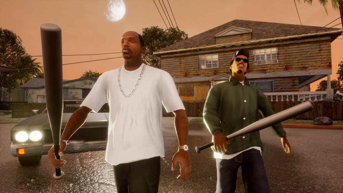CJ et un ami dans Grand Theft Auto : San Andreas