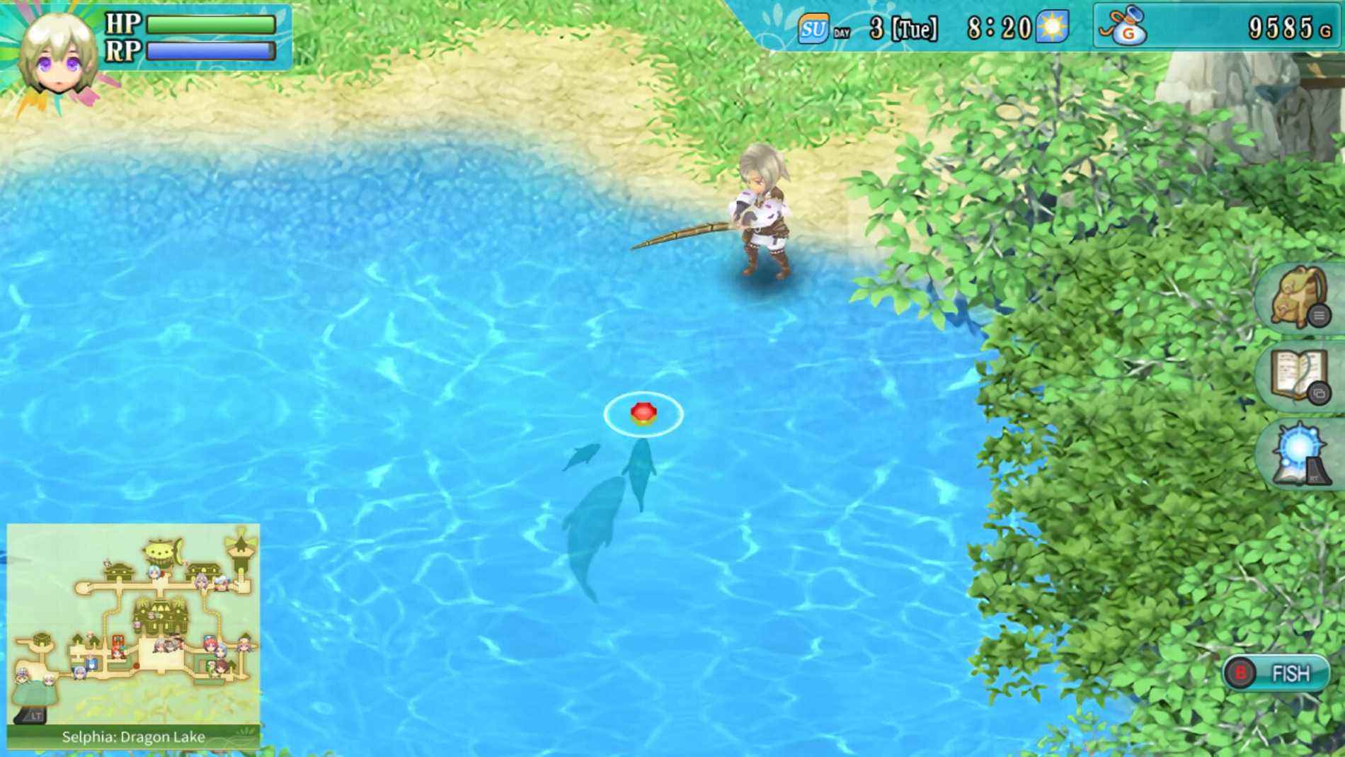 Personnage de pêche dans le jeu spécial Rune Factory 4
