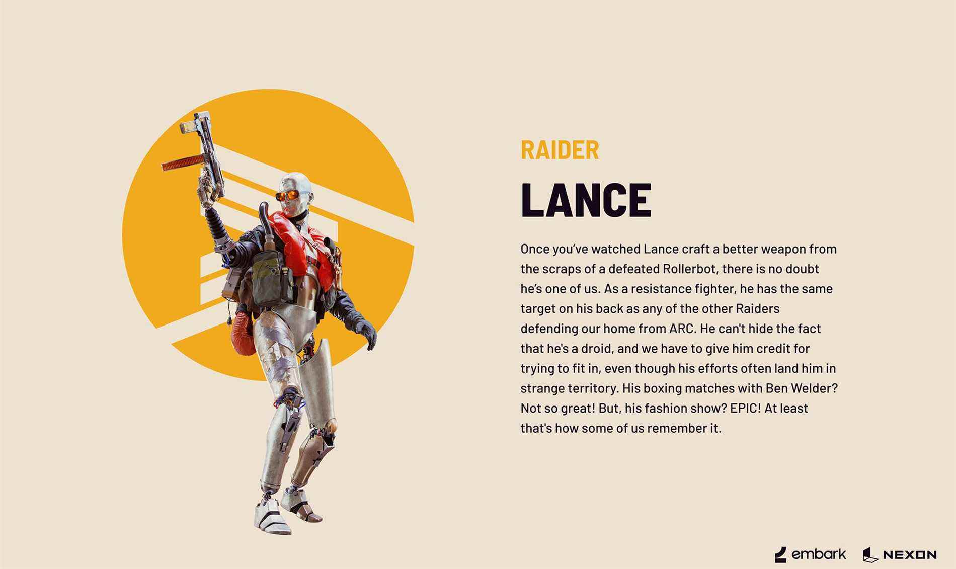 Biographie de ARC Raiders Lance