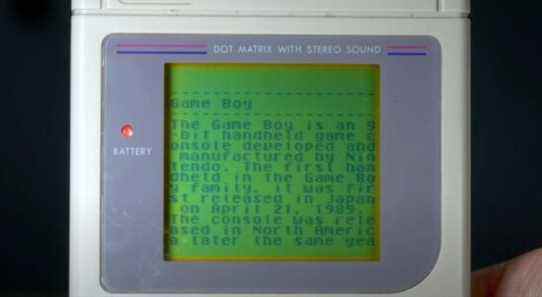 Aléatoire : la cartouche WiFi Game Boy vous permet de parcourir Wikipedia sur un écran de soupe aux pois