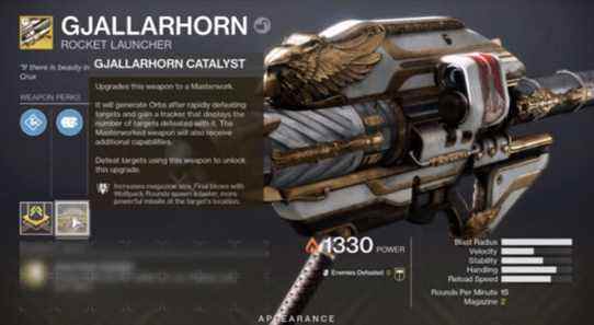 Destiny 2 Gjallarhorn Catalyst