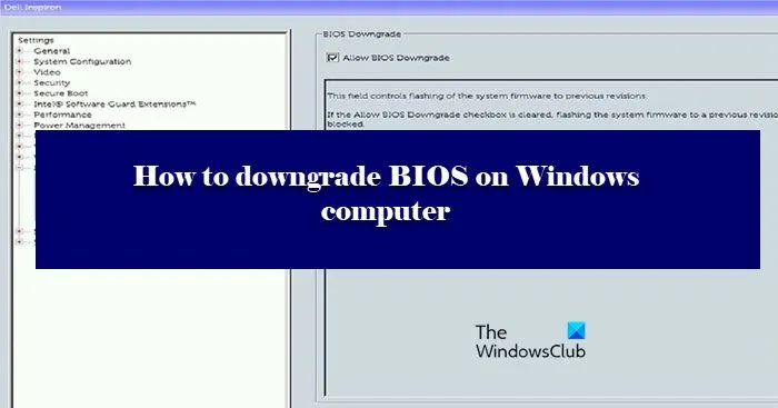 Comment rétrograder le BIOS sur un ordinateur Windows
