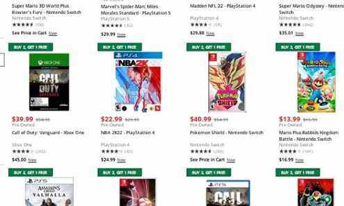 GameStop Achetez 2, obtenez 1 vente de jeu gratuite sur les jeux d'occasion