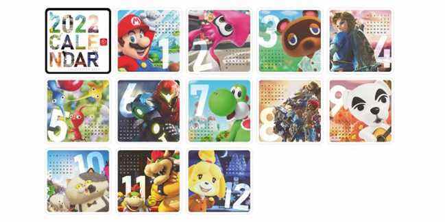 Mon calendrier Nintendo 2022