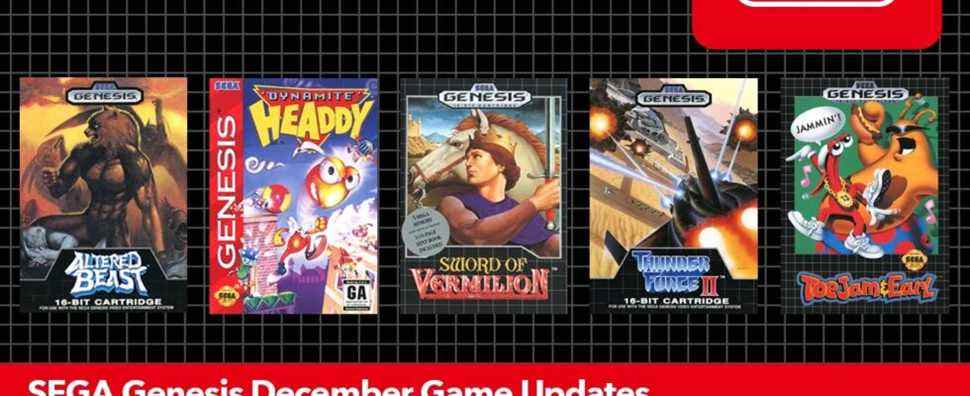 Sega Genesis – Nintendo Switch Online ajoute Altered Beast, Dynamite Headdy, Sword of Vermilion, Thunder Force II et ToeJam & Earl