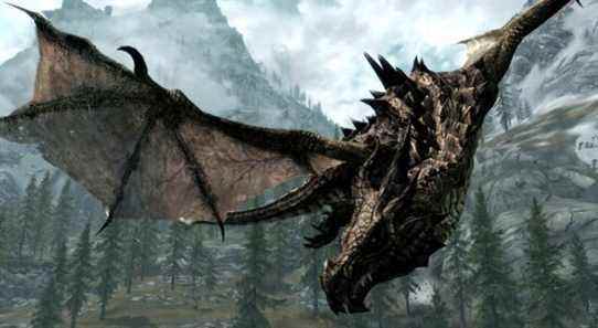 Skyrim NPC Incertain Dragons existent en se tenant à côté de Massive Dead Dragon