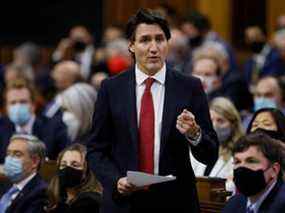 Mercredi, le premier ministre Justin Trudeau prend la parole lors de la période des questions à la Chambre des communes.
