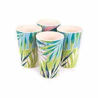 4 tasses de vaisselle en bambou écologiques « Kayan » (comme on le voit sur Love Island)