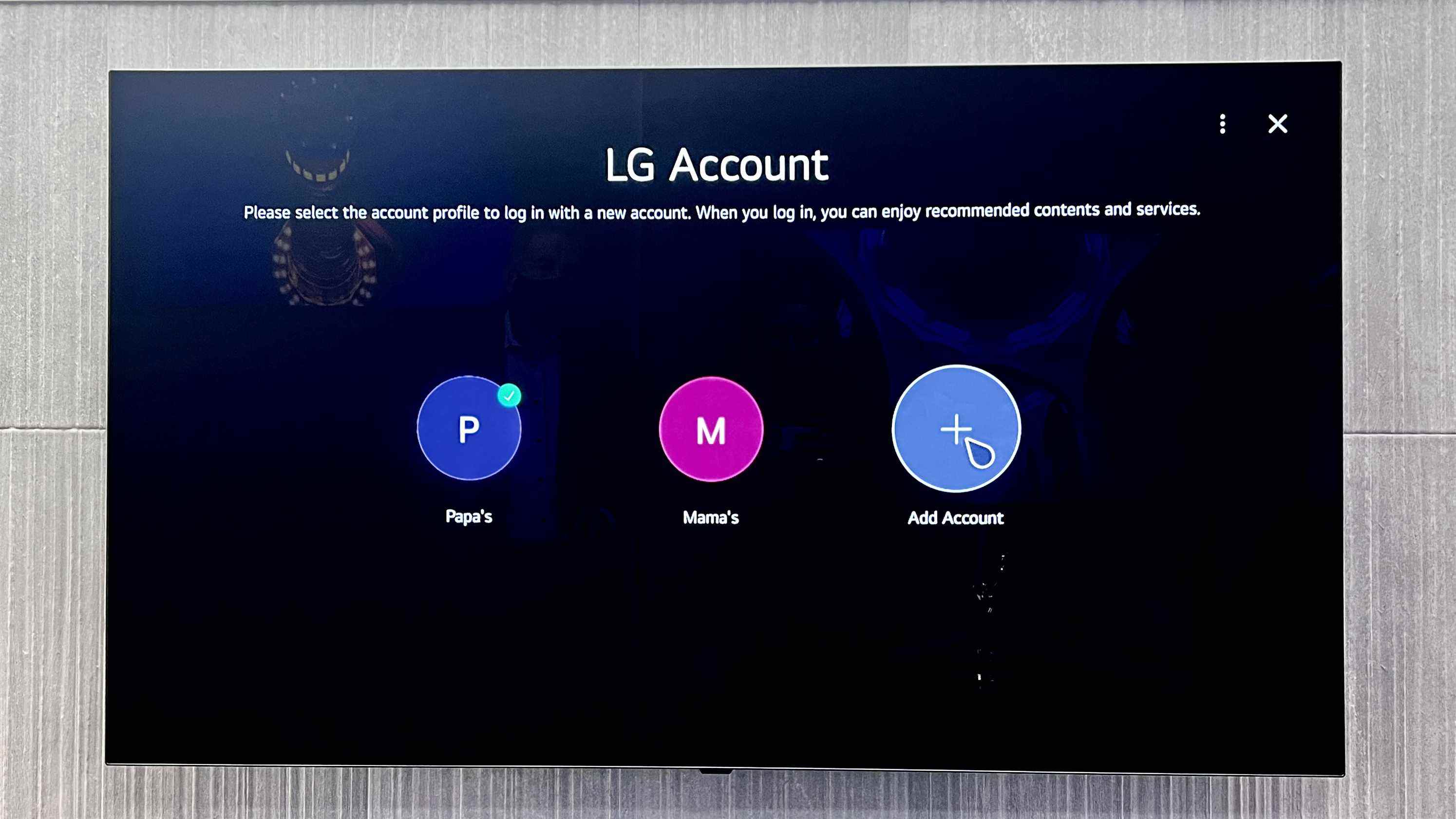 Profils d'utilisateurs LG