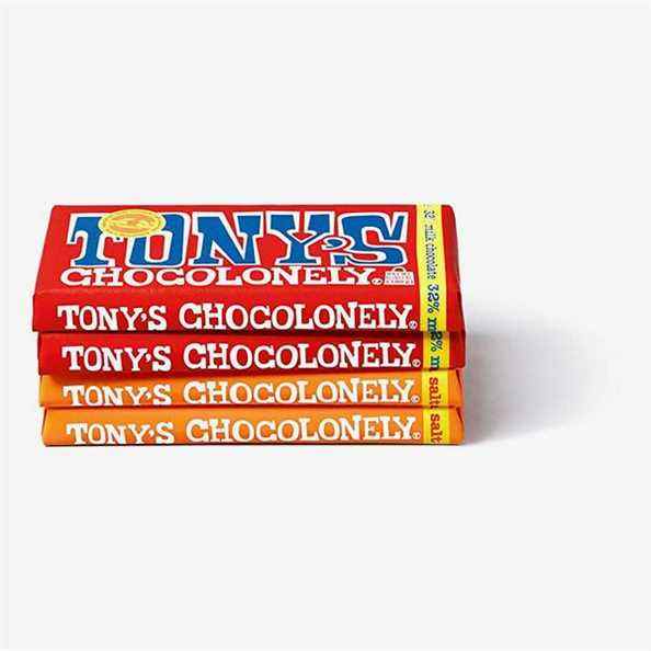 Pack de variétés de barres de chocolat au lait Tony's Chocolonely