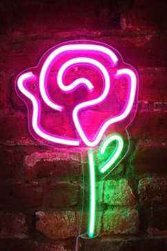 Isaac Jacobs LED Neon Rose Fleur Rose 