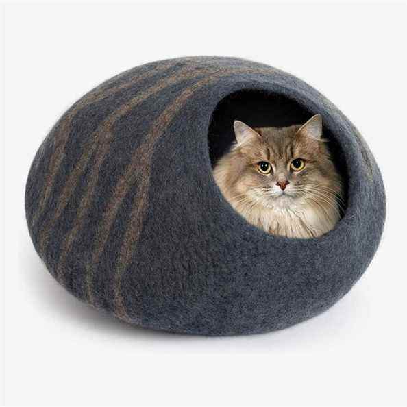 Grotte de lit pour chat en feutre MEOWFIA Premium