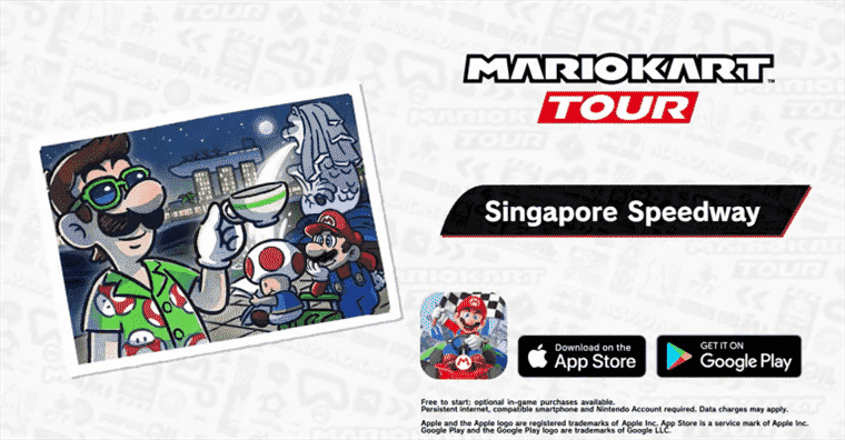 Mario Kart Tour - Nouvelle piste Singapore Speedway et skin exclusif de vacances Luigi annoncés