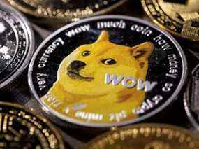 Une représentation de la crypto-monnaie dogecoin.