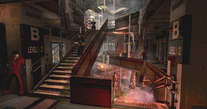 Jensen attend au coin d'une prison industrielle dans Deus Ex: Mankind Divided