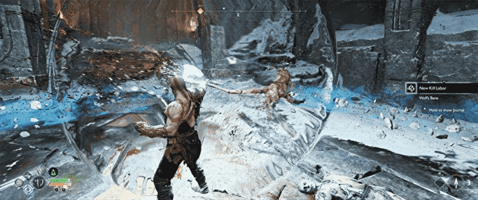Kratos combat Draugr dans God of War, comme on le voit en résolution ultra-large.