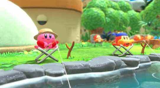 Funny Kirby and the Forgotten Land Edit lui donne de nouveaux amis de pêche