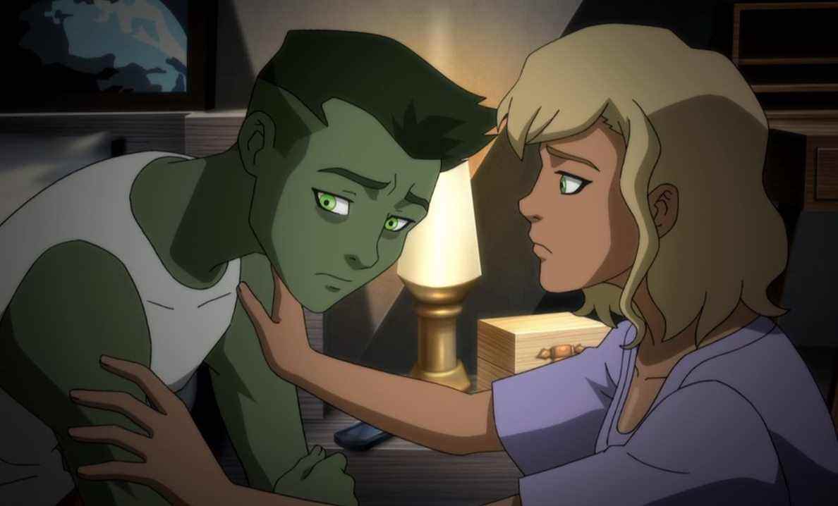 La petite amie de Beast Boy essaie de lui parler alors qu'il se détourne de Young Justice: Phantoms