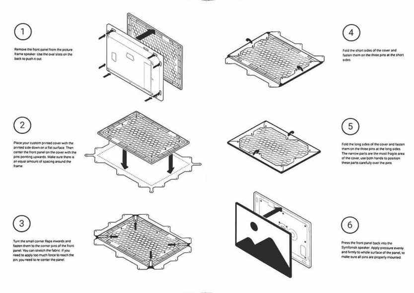 Instructions d'installation pour une couverture de haut-parleur Ikea Symfonisk Picture Frame personnalisée d'Unisk.