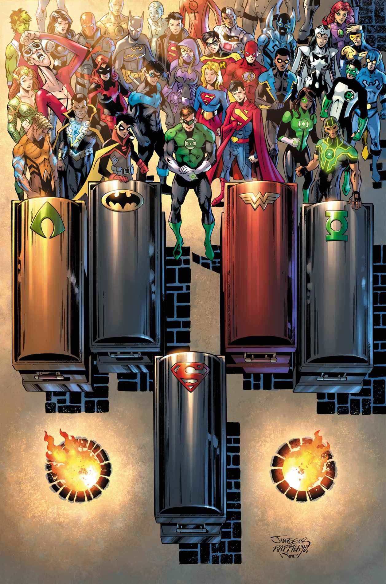 Couverture de la variante Justice League # 75 par Dan Jurgens et Norm Rapmund
