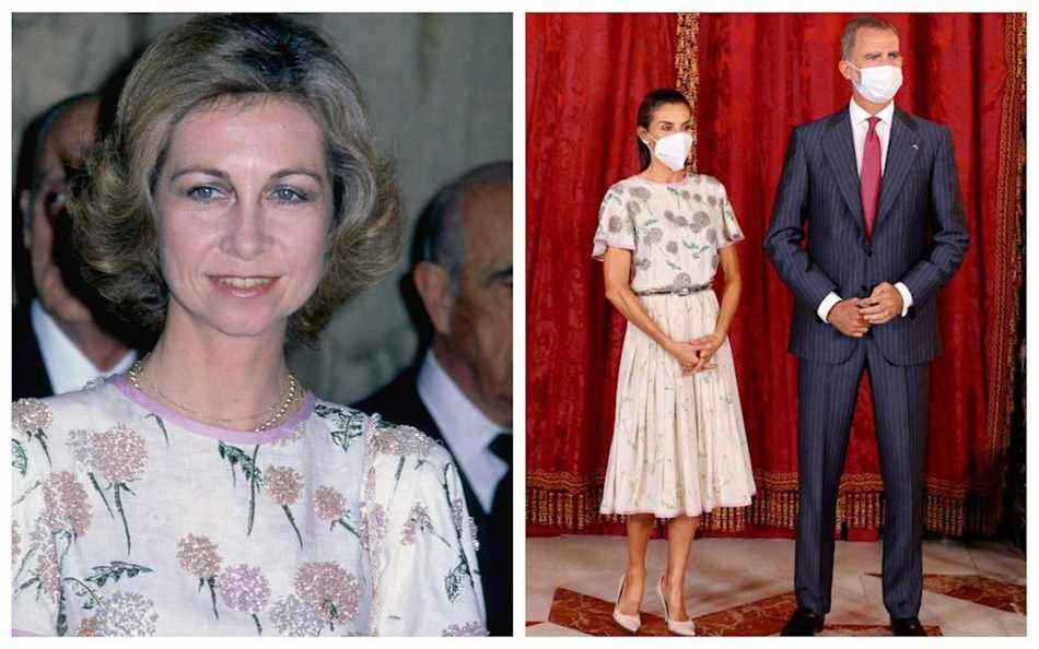 COMPOSITE : Fleurs royales, sur la reine Letizia en 2021 et la reine Sofia en 1981 - Getty Images