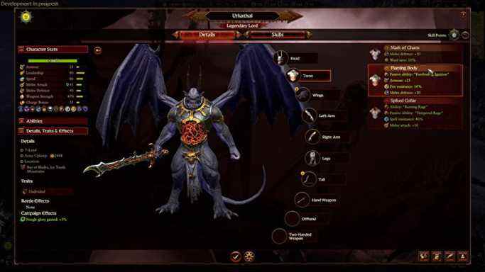 Le démon ailé noir Urkathal dans Total War: Warhammer 3