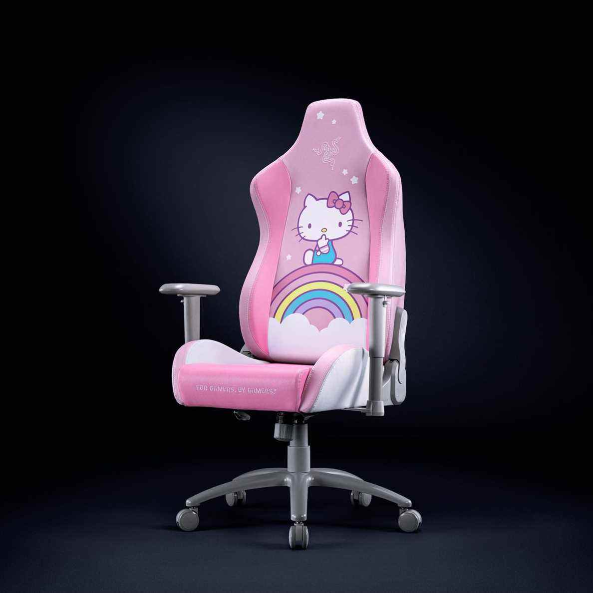 Photo de devant de la chaise de jeu Hello Kitty Razer Iskur X