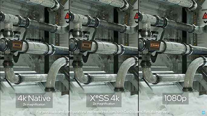 Une capture d'écran d'Intel XeSS fonctionnant dans Unreal Engine.