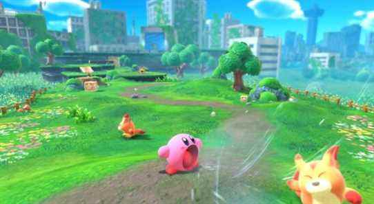 Kirby et les captures d'écran Forgotten Land mettent en évidence quatre zones distinctes