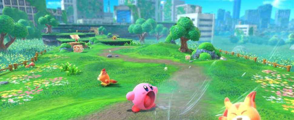 Kirby et les captures d'écran Forgotten Land mettent en évidence quatre zones distinctes