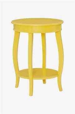 Powell Furniture Table à étagère ronde, jaune