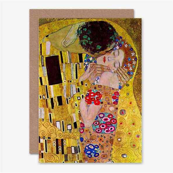 Carte Saint Valentin Gustav Klimt 'Le Baiser'