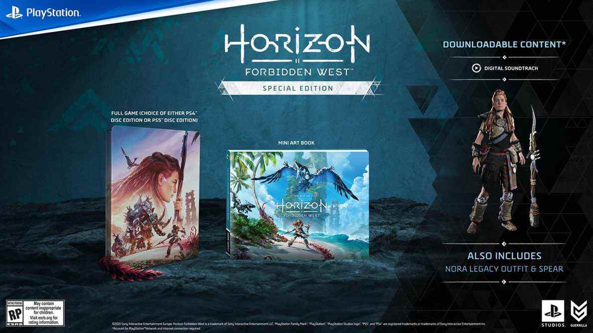 Les bonus de précommande de l'édition spéciale Horizon Forbidden West