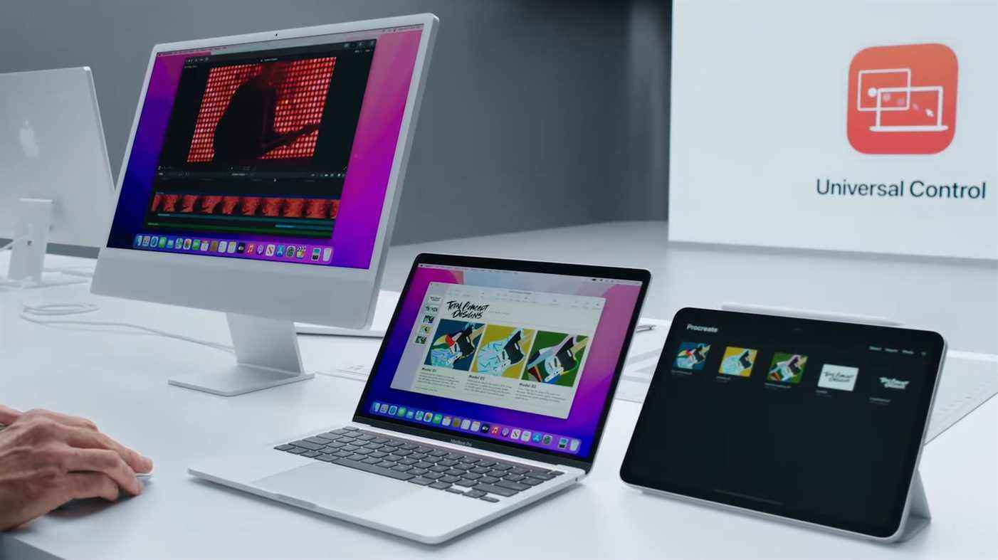 Universal Control en action sur Mac, MacBook et iPad